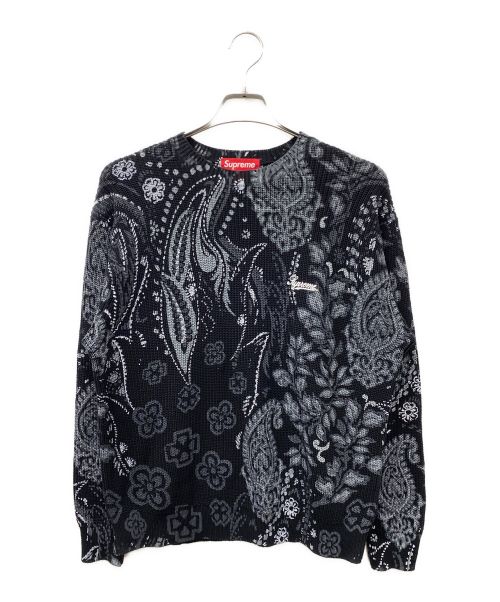 SUPREME（シュプリーム）SUPREME (シュプリーム) 24SS Printed Paisley Sweater コットンニット ブラック サイズ:SIZE Sの古着・服飾アイテム