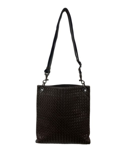 BOTTEGA VENETA（ボッテガベネタ）BOTTEGA VENETA (ボッテガベネタ) イントレチャート レザーショルダーバッグ ブラウン サイズ:OneSizeの古着・服飾アイテム