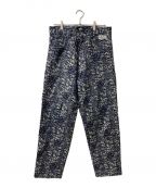 myneマイン）の古着「elephant pattern denim pants」｜グレー×ネイビー