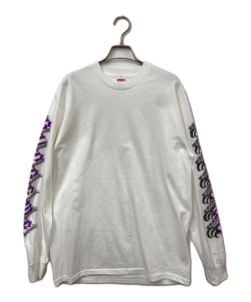 SUPREME（シュプリーム）SUPREME (シュプリーム) 24FW Strawberries L/S Tee ホワイト×パープル サイズ:Mの古着・服飾アイテム