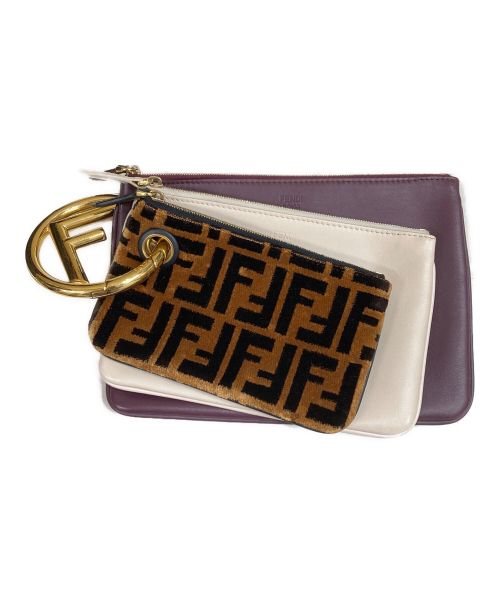 FENDI（フェンディ）FENDI (フェンディ) Triplette Leather Pouch トリプルレザーポーチ マルチカラーの古着・服飾アイテム