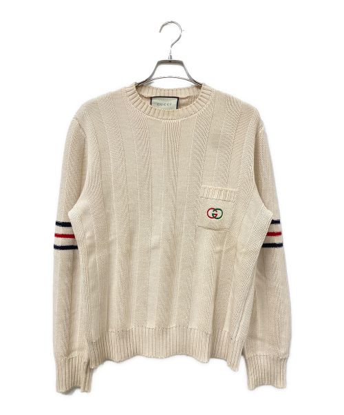 GUCCI（グッチ）GUCCI (グッチ) インターロッキングGコットンニット アイボリー サイズ:SIZE Lの古着・服飾アイテム