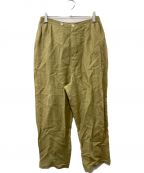 HERILLヘリル）の古着「Linen ramie Easy pants ヘリル リネンラミーイージーパンツ」｜ベージュ×ゴールド