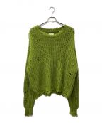 KAMIYAカミヤ）の古着「24AW Distressed Knit Sweater ダメージニット」｜グリーン