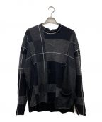 THE VIRIDI-ANNEヴィリジアン）の古着「Checked Pullover Knit」｜ブラック×グレー