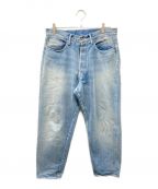 Graphpaperグラフペーパー）の古着「Selvage Denim Wide Straight Pantsデニムパンツ」｜ブルー