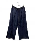 MAISON SPECIALメゾンスペシャル）の古着「Sweat Jacquard Easy Wide Pants クラッシュスウェットパンツ」｜ブラック