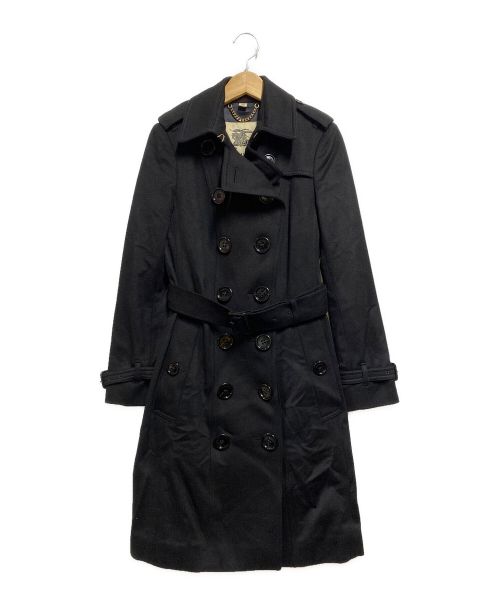 BURBERRY LONDON（バーバリーロンドン）BURBERRY LONDON (バーバリー ロンドン) カシミヤトレンチコート ブラック サイズ:36の古着・服飾アイテム