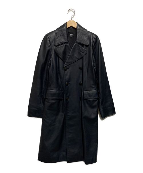 A.P.C.（アーペーセー）A.P.C. (アー・ペー・セー) レザートレンチコート ブラック サイズ:Sの古着・服飾アイテム