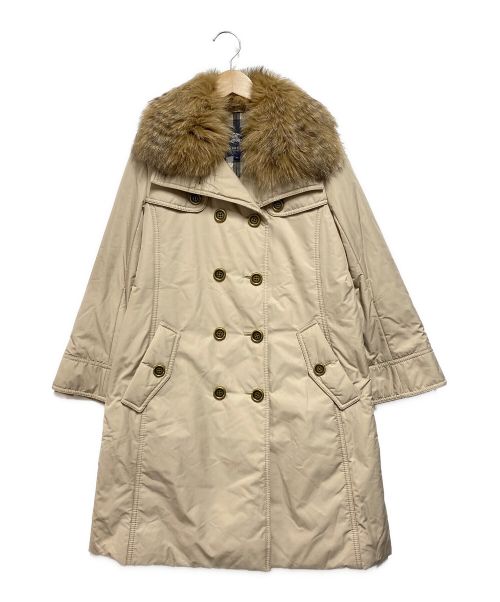 BURBERRY LONDON（バーバリーロンドン）BURBERRY LONDON (バーバリー ロンドン) フォックスファー中綿コート ベージュ サイズ:40の古着・服飾アイテム