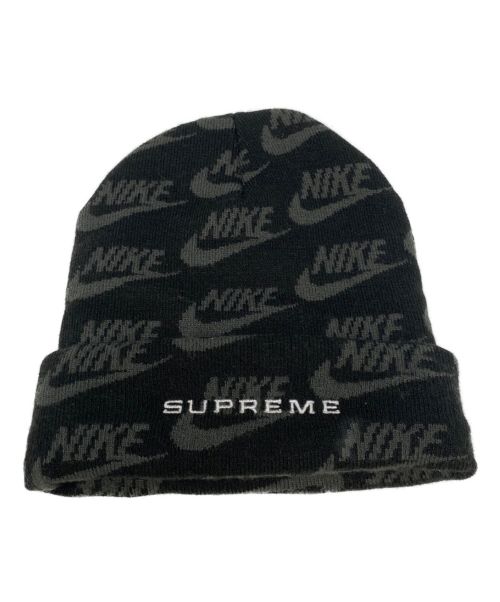 SUPREME（シュプリーム）SUPREME (シュプリーム) NIKE (ナイキ) Jacquard Logos Beanie ブラックの古着・服飾アイテム