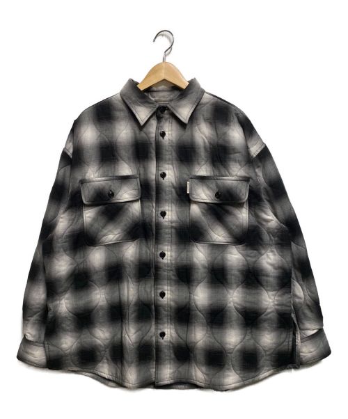 COOTIE PRODUCTIONS（クーティープロダクツ）COOTIE PRODUCTIONS (クーティープロダクツ) Ombre Check Quilting CPO Jacket ホワイト×ブラック サイズ:Sの古着・服飾アイテム