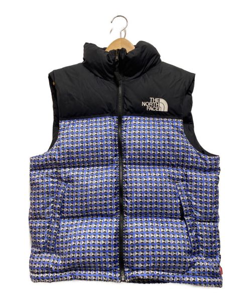 THE NORTH FACE（ザ ノース フェイス）THE NORTH FACE (ザ ノース フェイス) SUPREME (シュプリーム) Studded Nuptse Vest ホワイト×ブルー サイズ:Mの古着・服飾アイテム