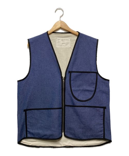 CAMIEL FORTGENS（カミエルフォートヘンス）CAMIEL FORTGENS (カミエルフォートヘンス) ZIP VEST BISON JEANDENIM インディゴ サイズ:Мの古着・服飾アイテム