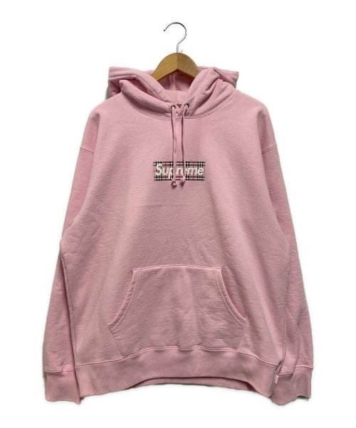 SUPREME（シュプリーム）SUPREME (シュプリーム) BURBERRY (バーバリー) Box Logo Hooded Sweatshirts ピンク サイズ:Мの古着・服飾アイテム