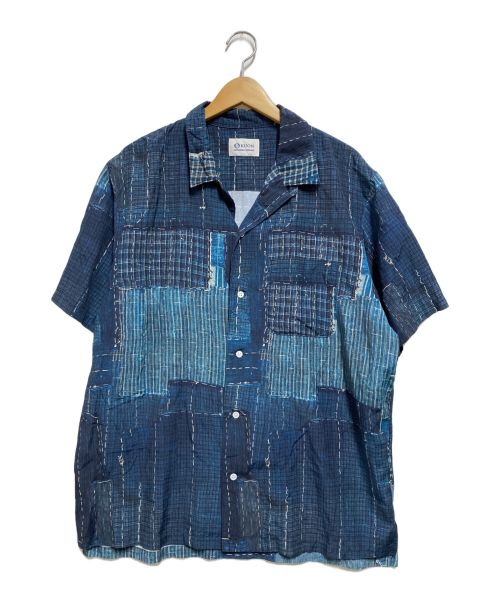 KUON（クオン）KUON (クオン) Boro Hawaiian Shirt ネイビー サイズ:Lの古着・服飾アイテム