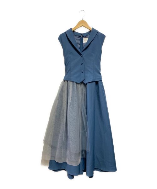 Ameri（アメリ）Ameri (アメリ) TULLE DOCKING DRESS ブルー サイズ:表記なしの古着・服飾アイテム