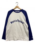 BOYS IN TOY LANDボーイズ イン トイランド）の古着「OG LOGO RAGLAN TEE」｜ホワイト×ネイビー