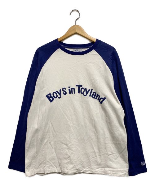 BOYS IN TOY LAND（ボーイズ イン トイランド）BOYS IN TOY LAND (ボーイズ イン トイランド) OG LOGO RAGLAN TEE ホワイト×ネイビー サイズ:Lの古着・服飾アイテム