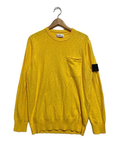 STONE ISLAND（ストーンアイランド）STONE ISLAND (ストーンアイランド) Knit Pocket Sweater イエロー サイズ:Мの古着・服飾アイテム