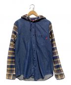 SUPREMEシュプリーム）の古着「Hooded Plaid Denim Shirt」｜インディゴ