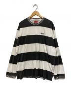 SUPREMEシュプリーム）の古着「Printed Stripe L/S Top」｜ホワイト×ブラック