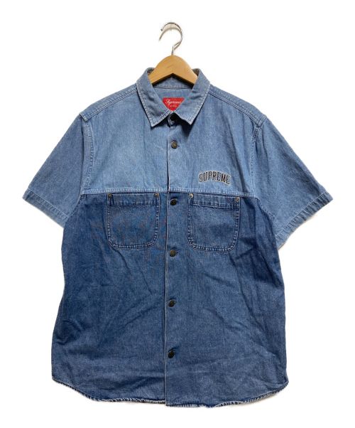 SUPREME（シュプリーム）SUPREME (シュプリーム) 2tone denim shirt インディゴ サイズ:Мの古着・服飾アイテム