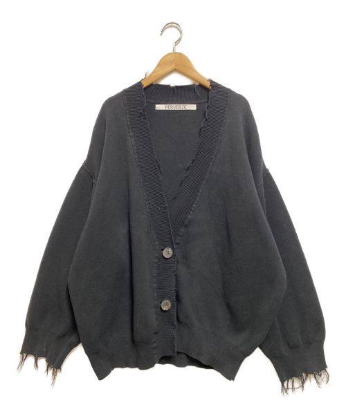 PERVERZE（パーバーズ）PERVERZE (パーバーズ) Crash Short Knit Cardigan ブラック サイズ:Fの古着・服飾アイテム