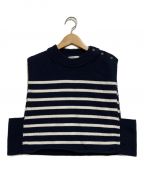 HYKEハイク）の古着「STRIPED SWEATER CROP」｜ネイビー