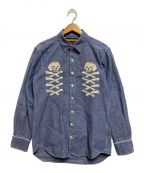 NEIGHBORHOODネイバーフッド）の古着「CHAMBRAY/C-SHIRT.LS」｜ネイビー