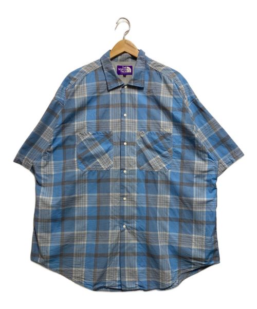 THE NORTHFACE PURPLELABEL（ザ・ノースフェイス パープルレーベル）THE NORTHFACE PURPLELABEL (ザ・ノースフェイス パープルレーベル) Open Collar H/S Shirt ブルー サイズ:XLの古着・服飾アイテム