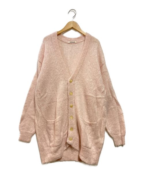 AURALEE（オーラリー）AURALEE (オーラリー) BRUSHED SUPER KID MOHAIR KNIT LONG CARDIGAN ピンク サイズ:1の古着・服飾アイテム