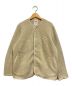 DANTON（ダントン）の古着「FLEECE COLLARLESS JACKET」｜ベージュ