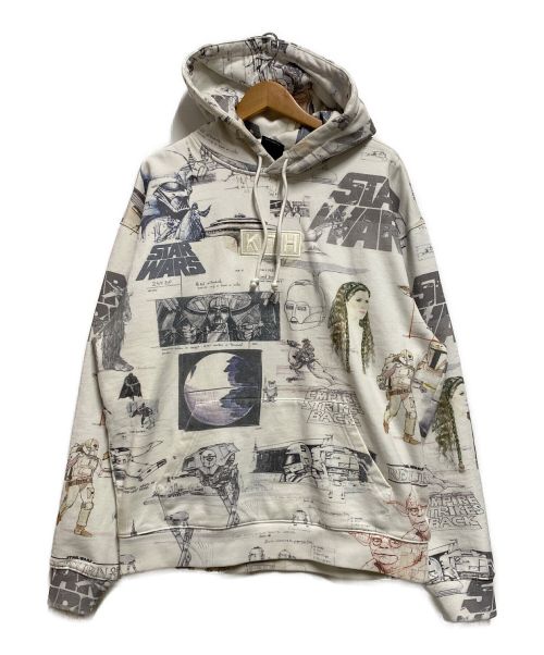 KITH（キス）KITH (キス) Star Wars Sketches Hoodie ホワイト サイズ:Lの古着・服飾アイテム