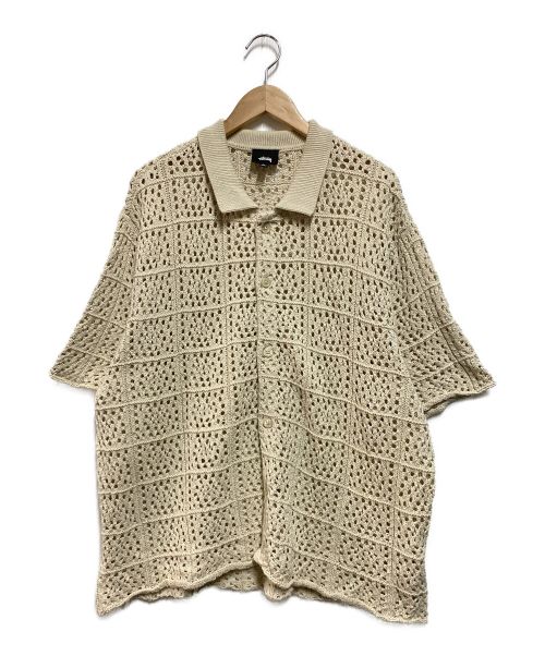 stussy（ステューシー）stussy (ステューシー) CROCHET SHIRT ベージュ サイズ:XLの古着・服飾アイテム