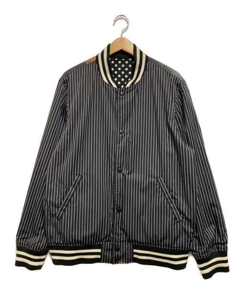 SUPREME（シュプリーム）SUPREME (シュプリーム) COMME des GARCONS (コムデギャルソン) REVERSIBLE VARSITY BASEBALL JACKET ブラック サイズ:Lの古着・服飾アイテム