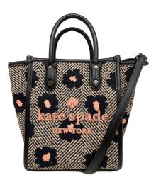 Kate Spade（ケイトスペード）の古着「Ella HerringBone Floral Bag」｜ブラウン