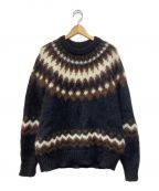 BATONERバトナ―）の古着「MOHAIR NORDIC CREW NECK」｜ブラック