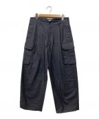 BLURHMSブラームス）の古着「Drill Chambray Super Wide 6P Slacks」｜ネイビー