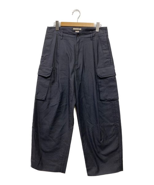 BLURHMS（ブラームス）BLURHMS (ブラームス) Drill Chambray Super Wide 6P Slacks ネイビー サイズ:3の古着・服飾アイテム