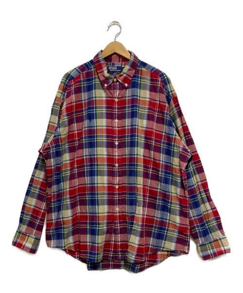 POLO RALPH LAUREN（ポロ・ラルフローレン）POLO RALPH LAUREN (ポロ・ラルフローレン) BEAMS (ビームス) 別注 Long Sleeve Shirt レッド サイズ:Lの古着・服飾アイテム