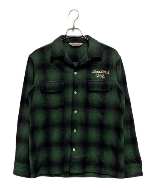 STANDARD CALIFORNIA（スタンダードカリフォルニア）STANDARD CALIFORNIA (スタンダードカリフォルニア) OMBRE CHECK WOOL SHIRT グリーン サイズ:Mの古着・服飾アイテム