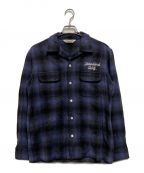 STANDARD CALIFORNIAスタンダードカリフォルニア）の古着「OMBRE CHECK WOOL SHIRT」｜ブルー