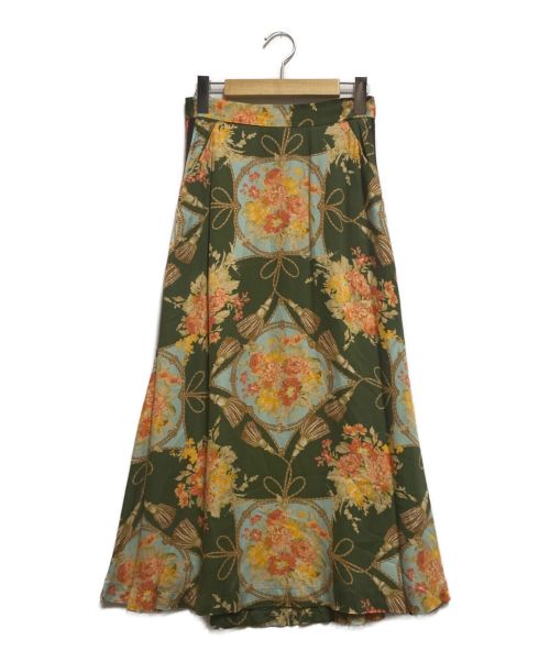 BELPER（ベルパー）BELPER (ベルパー) ORIGINAL PRINTED SKIRT グリーン サイズ:1の古着・服飾アイテム