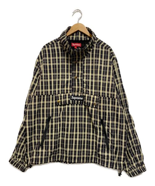 SUPREME（シュプリーム）SUPREME (シュプリーム) Nylon Plaid Pullover ブラック×ベージュ サイズ:Lの古着・服飾アイテム