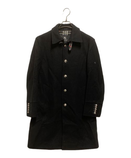 BURBERRY BLACK LABEL（バーバリーブラックレーベル）BURBERRY BLACK LABEL (バーバリーブラックレーベル) ウールカシミヤマリンコート ブラック サイズ:Mの古着・服飾アイテム