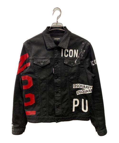 DSQUARED2（ディースクエアード）DSQUARED2 (ディースクエアード) Dan Icon New Punkデニムジャケット ブラック サイズ:48の古着・服飾アイテム