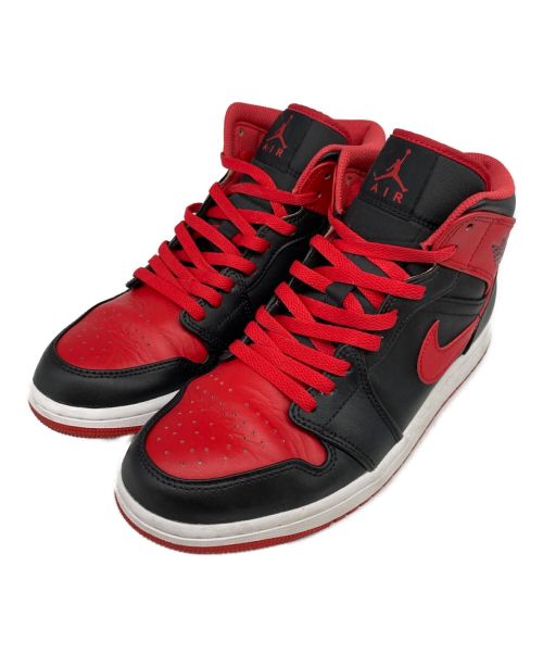 NIKE（ナイキ）NIKE (ナイキ) AIR JORDAN 1 MID ブラック×レッド サイズ:US9の古着・服飾アイテム