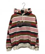 SUPREMEシュプリーム）の古着「STRIPED HOODED SWEATSHIRT」｜ホワイト