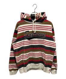 SUPREME（シュプリーム）の古着「STRIPED HOODED SWEATSHIRT」｜ホワイト